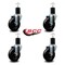 Service Caster 4'' Hard Rubber Wheel Swivel 1-3/4'' Expanding Stem Caster, 4PK SCC-EX20S414-HRS-134-4 - alternate 4